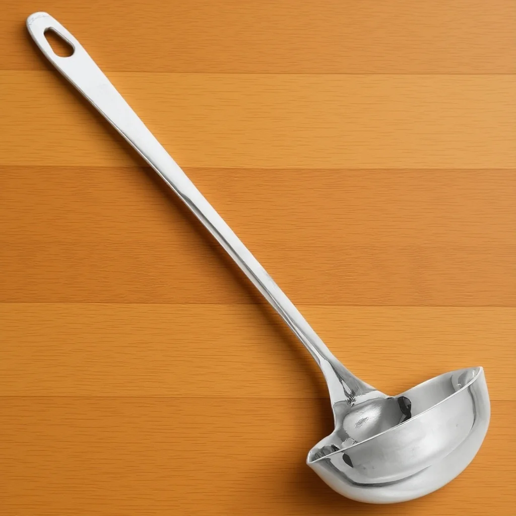 

Stainless Steel Soup Ladle Double Spout Long Handle Smooth Pouring Metal Ladle Kitchen Gadget Household Soup Scoop Cooking Tool