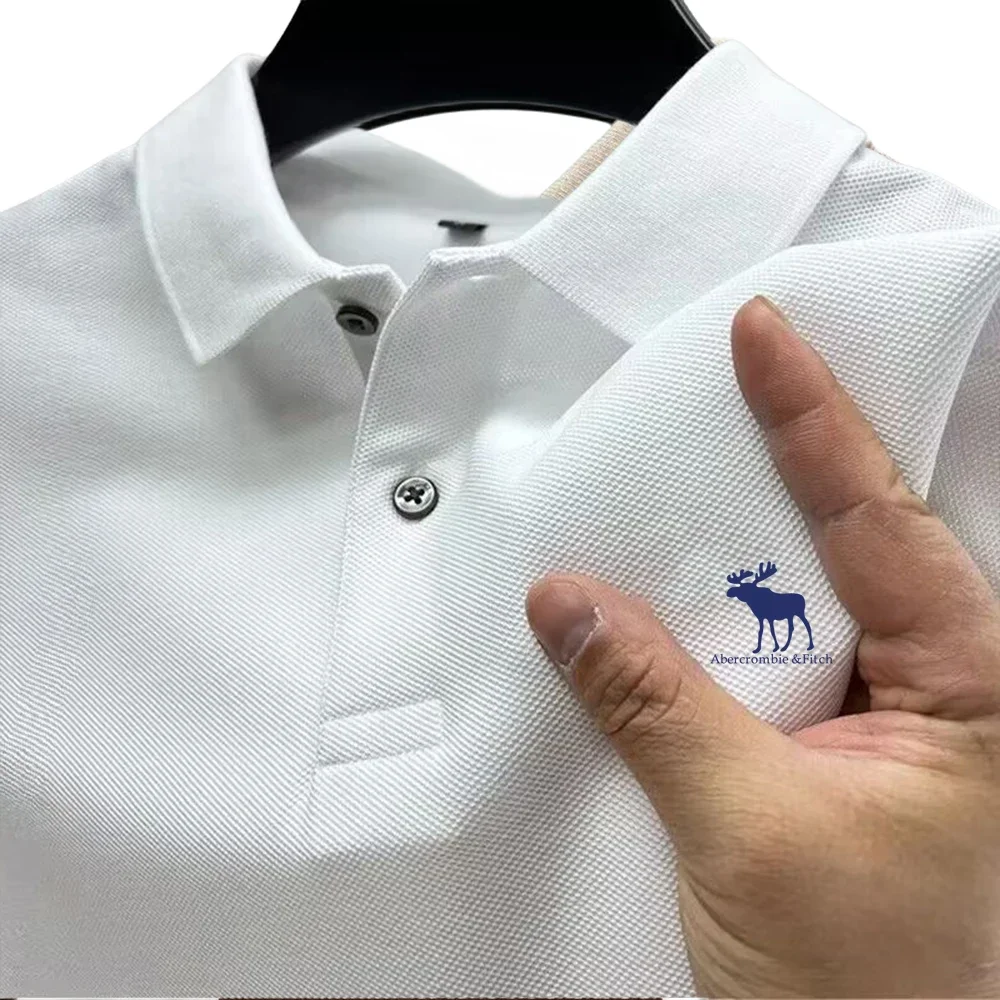 Summer New POLO Shirt Men\'s Lapel Casual Versatile Business High Quality Breathable Short Sleeve Printed Multicolor T-shirt Top