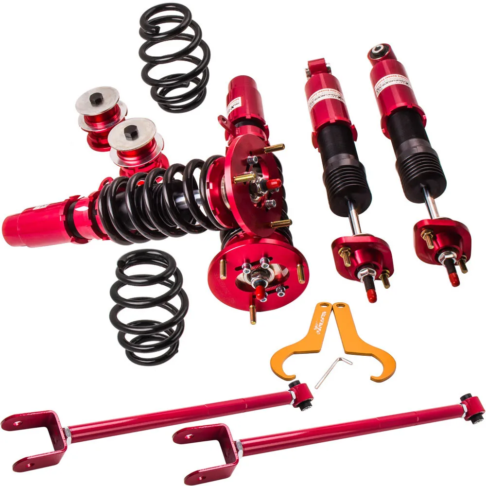 24 Ways Damper Coilover Suspension for BMW E46 3 Series 320i 323i 325i 328i 330i Red  2 pieces control arms