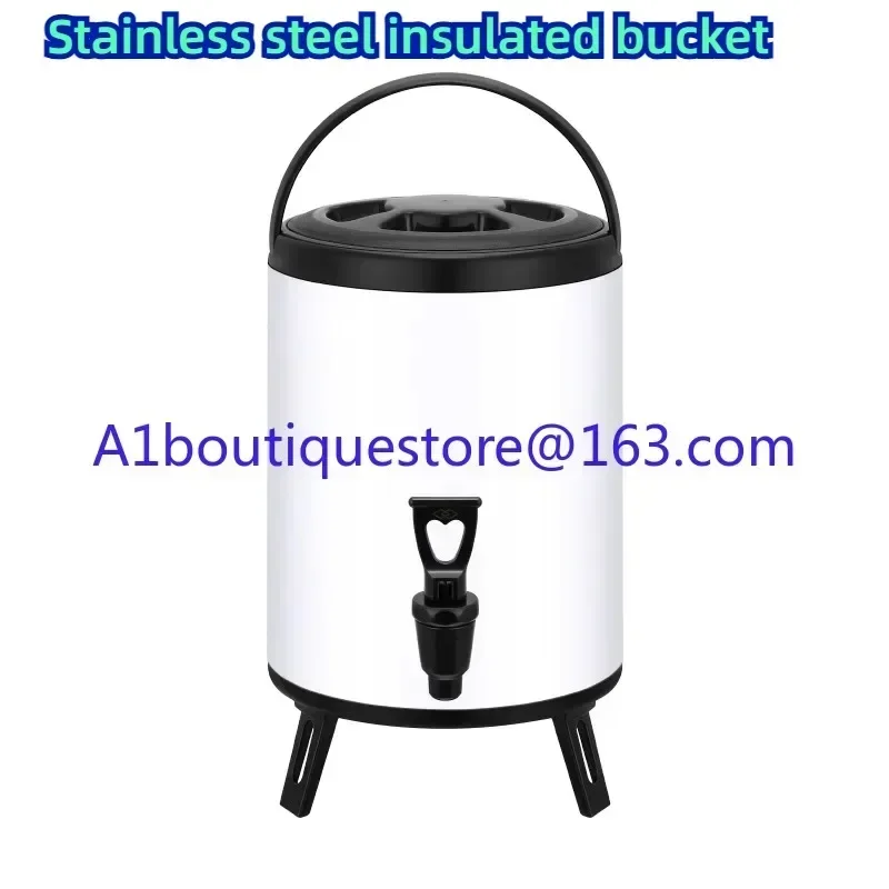 Colorful Stainless Steel Double-Layer Thickened Multi-Purpose Large Capacity Insulated Barrel Cold Insulation Fruit Milk Stall