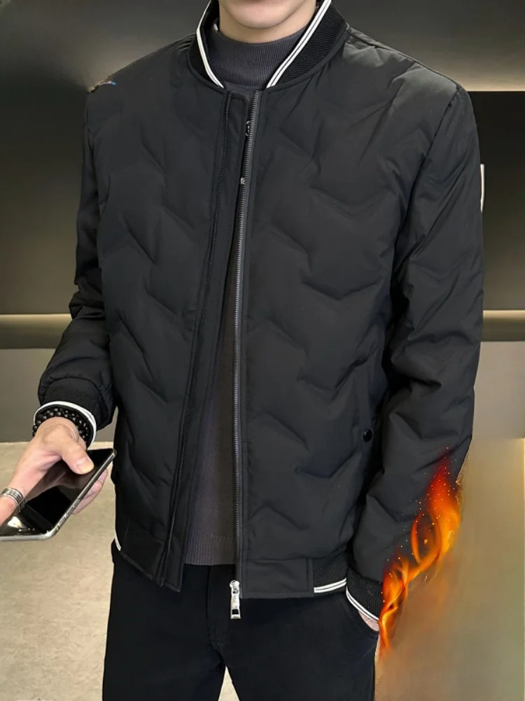 

Мужская легкая теплая куртка Paul 2025 года с воротником-бомбером, на пуху, повседневная, модная, городская, деловая, кэжуал