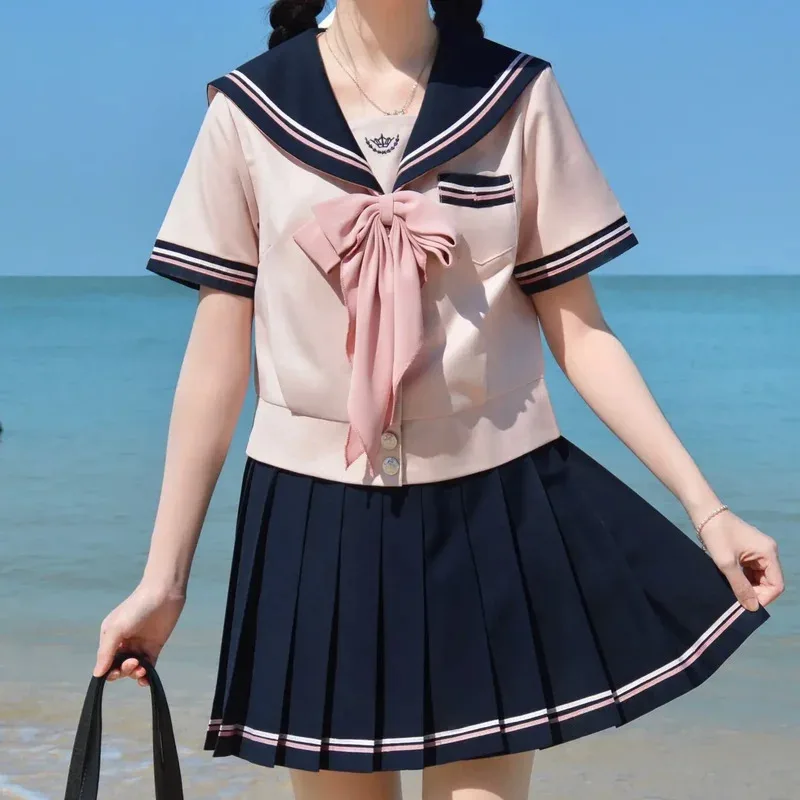 

AIAI 2025Jk униформа женский моряк японский стиль длинный короткий рукав школьная плиссированная юбка костюм светло-голубой розовый женский ролевой костюм