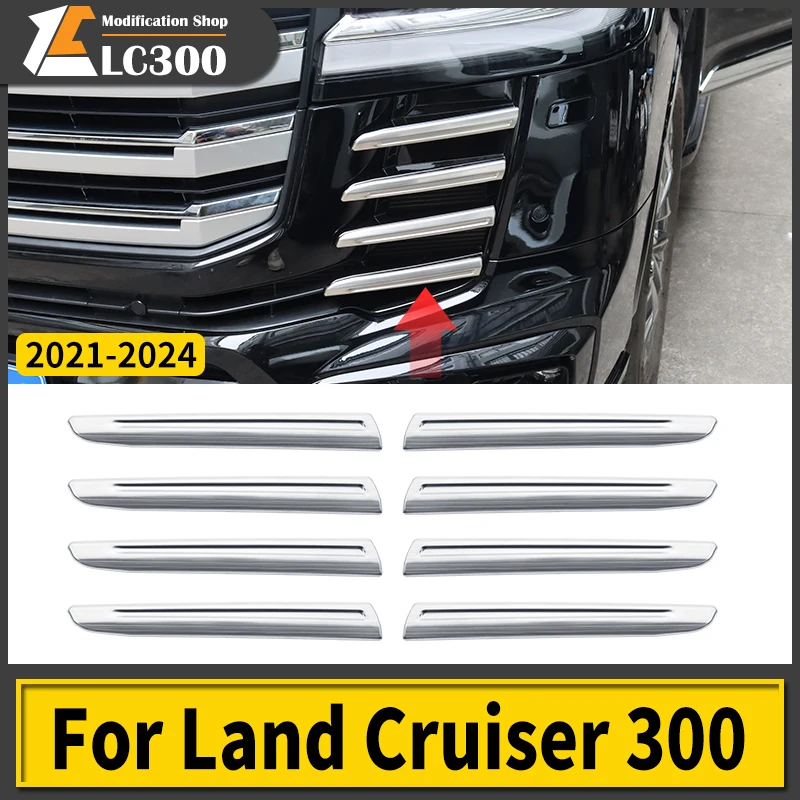 

Front Grille Decoration Chrome Kit For Toyota Land Cruiser 300 LC300 Exterior Upgraded Accessories Stainless 2021 2022 2023 2024