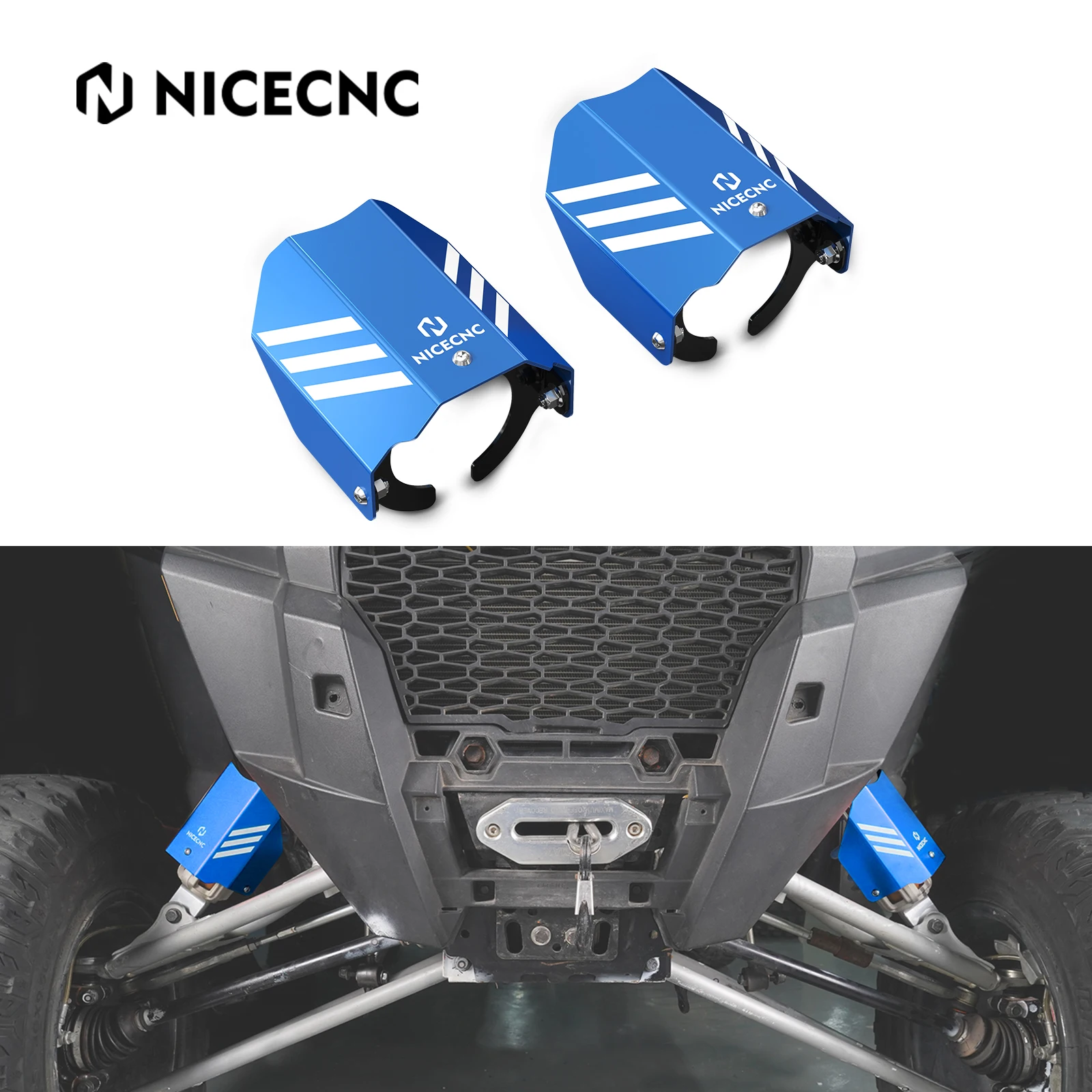 

NICECNC For Polaris UTV Front Shock Guard Kit RZR XP Turbo 1000 4 1000 EPS DYNAMIX Edition 2014-2018 Aluminum Alloy UTV Parts