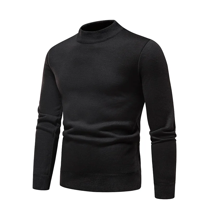 Maglione con o-collo in tinta unita sottile Top da uomo Autunno Inverno Abbigliamento caldo per maglieria Camicia classica con fondo spesso per uomo MY922