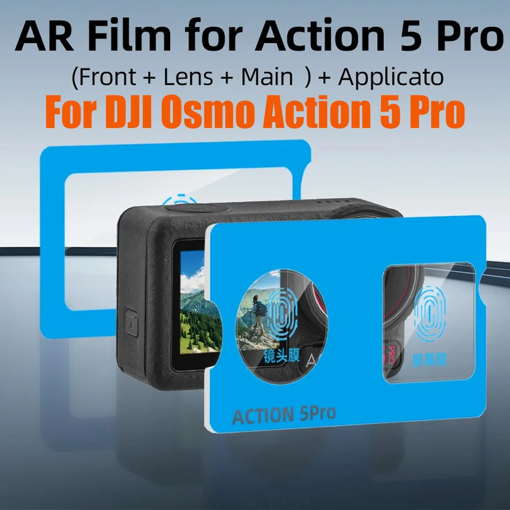 Objektiv- und Displayschutzfolie für DJI Osmo Action 5 Pro, 9H gehärtetes Glas, kratzfest, einfach zu installierende Glasfolie für DJI Action 5 Pro