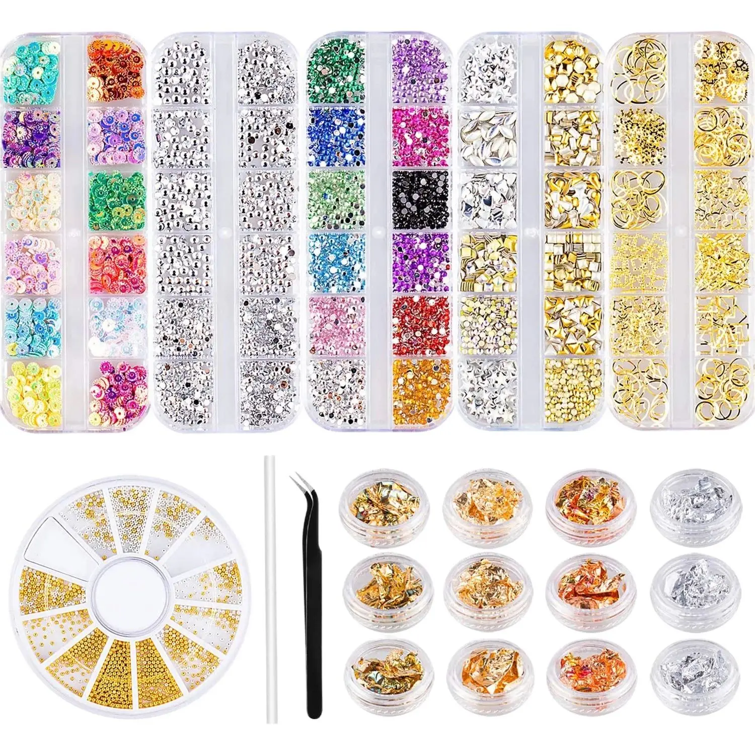 Nail Art Rhinestone Set 3D Three-Dimensional Nail Pendant Jewelry Decoration With Pick And Embellishment Nail Art Tools