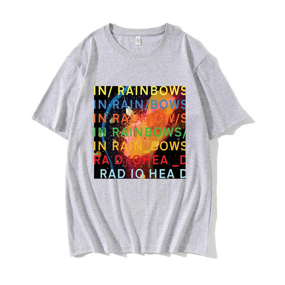 Band Rock Radiohead T Shirt Music Album In Rainbows T Shirts Men\'s Women\'s Hip Hop Streetwear Gothic Punk Oversized Tee Shirt