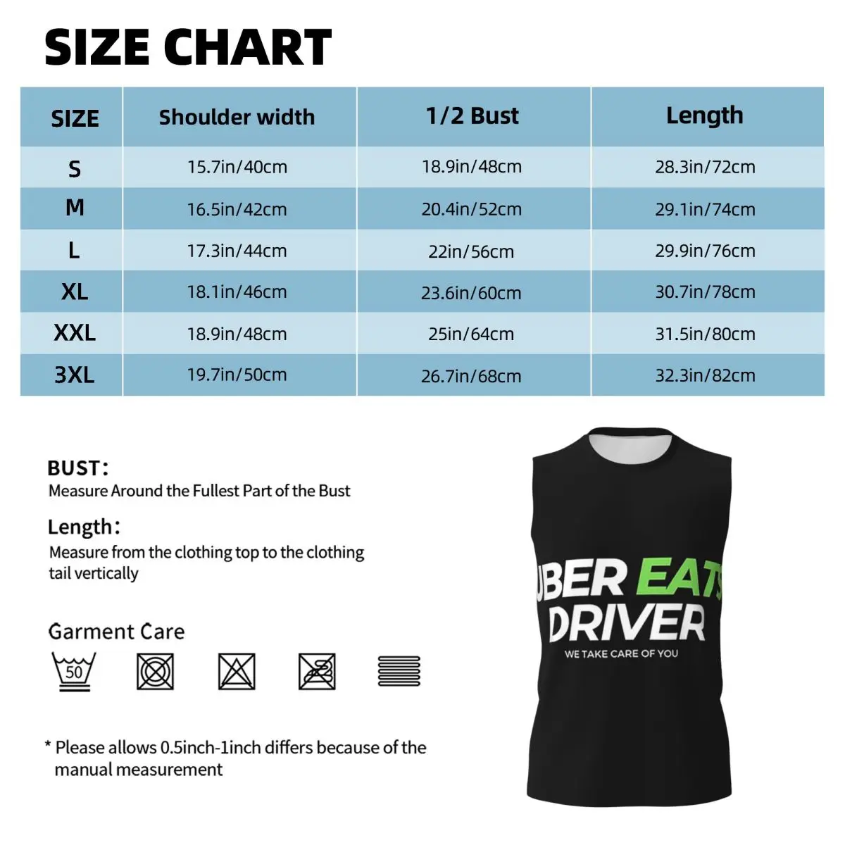 Uber Eats Driver Logo Food Delivery Driver Men Printed Sleeveless T-shirt Casual Hip Hop Street Style Beach Holiday Tank Tops