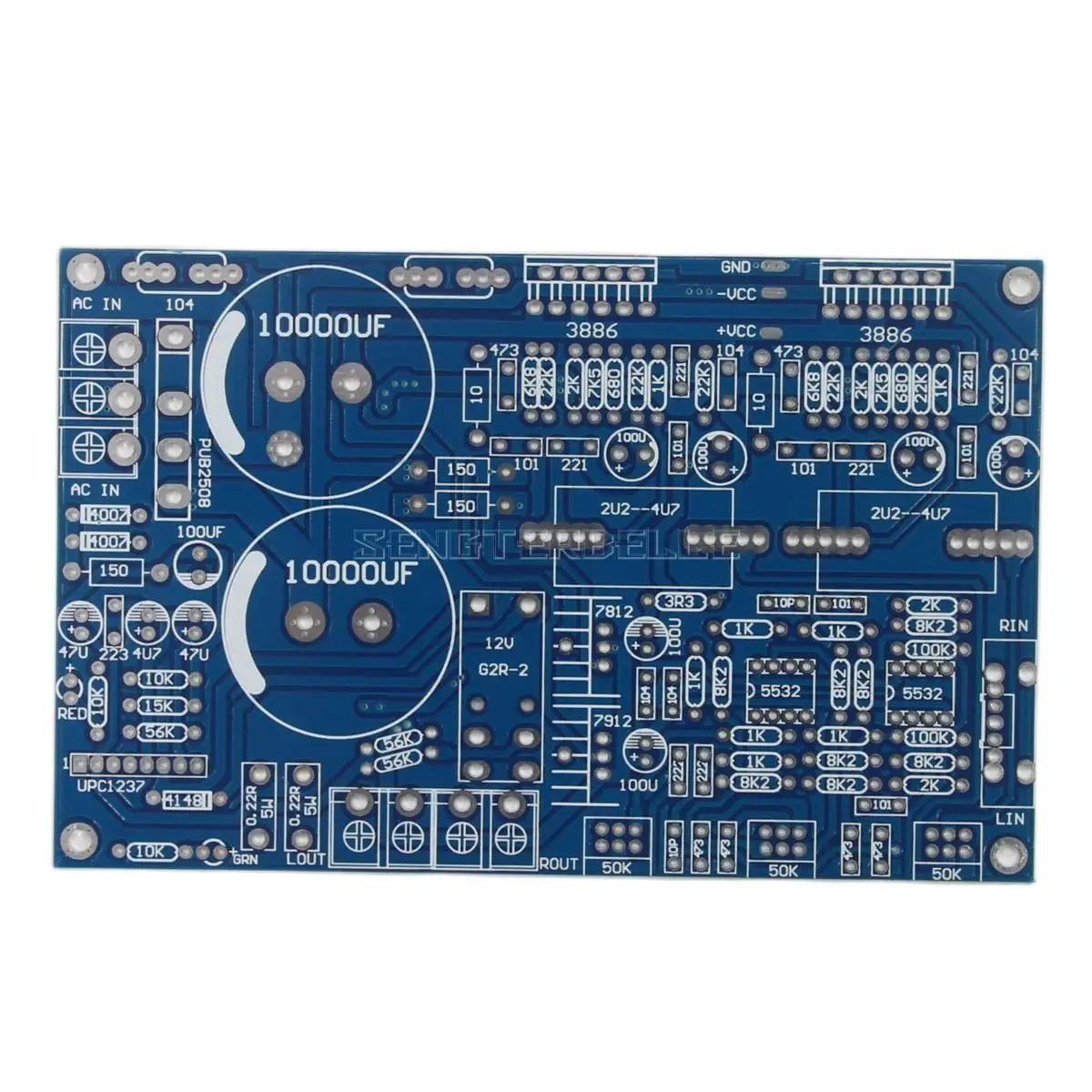 HiFi Stereo LM3886 Home Audio Power Amplifier Board PCB With Volume Adjustment Protection