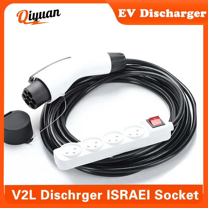 16A EVSE GBT Type2 Plug lsrael Socket V2L Discharger For IEC62196 GBT Car EV Cable Support BYD Kia Hyundai Discharge V2L Vehicle