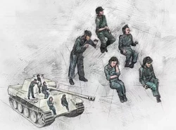 1/35 Resin figure unpainted model kit, military theme (5 people without tanks), unassembled and unpainted GK