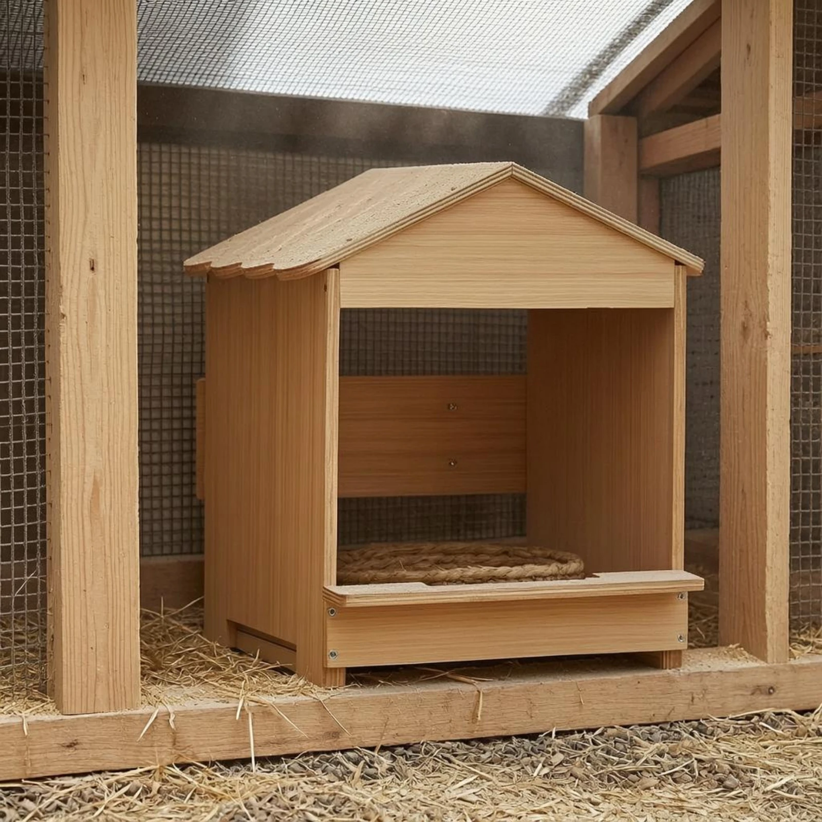 Poultry Nest Box Natural Wood Finish Wall-Mountable Nesting Box for Farm