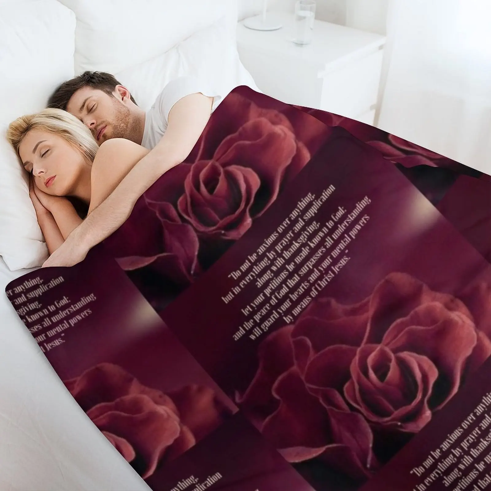 فيليبيانز 4:6,7 رمي بطانية هدية شخصية لينة كبيرة للأريكة الفاخرة رمي البطانيات