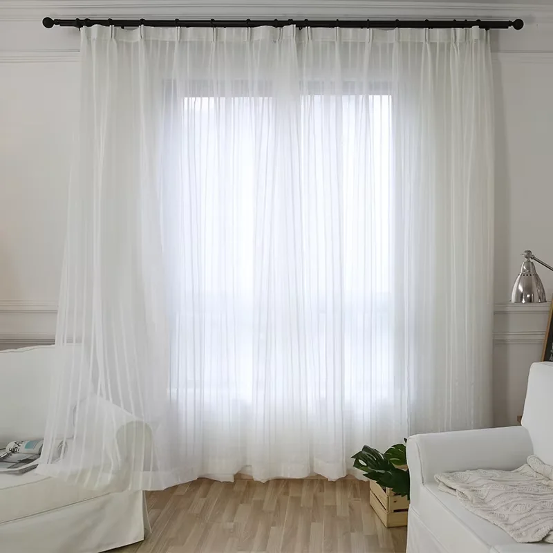 الجملة أفضل نوعية الأبيض تول الستائر الشفافة لغرفة المعيشة المطبخ غرفة نوم ديكور المنزل الستائر العمودي المدمج في