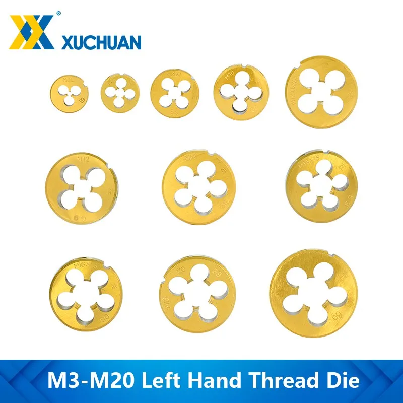 Left Hand Thread Die HSS M3-M20 Machine Metric Die Titanium Coated Metal Thread Tool