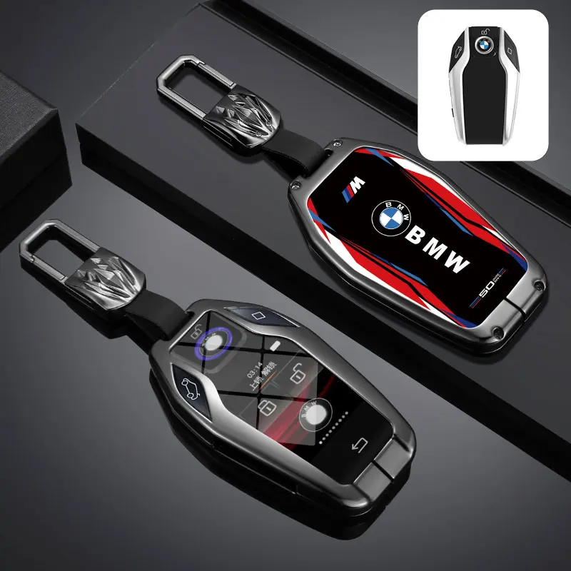 

For BMW 5 7 Series G11 G12 G30 G31 G02 X4 G05 X5 G32 i8 I12 I15 G01 X3 G07 X7 Zinc Alloy+ Leather Car Key Case Cover Accessories