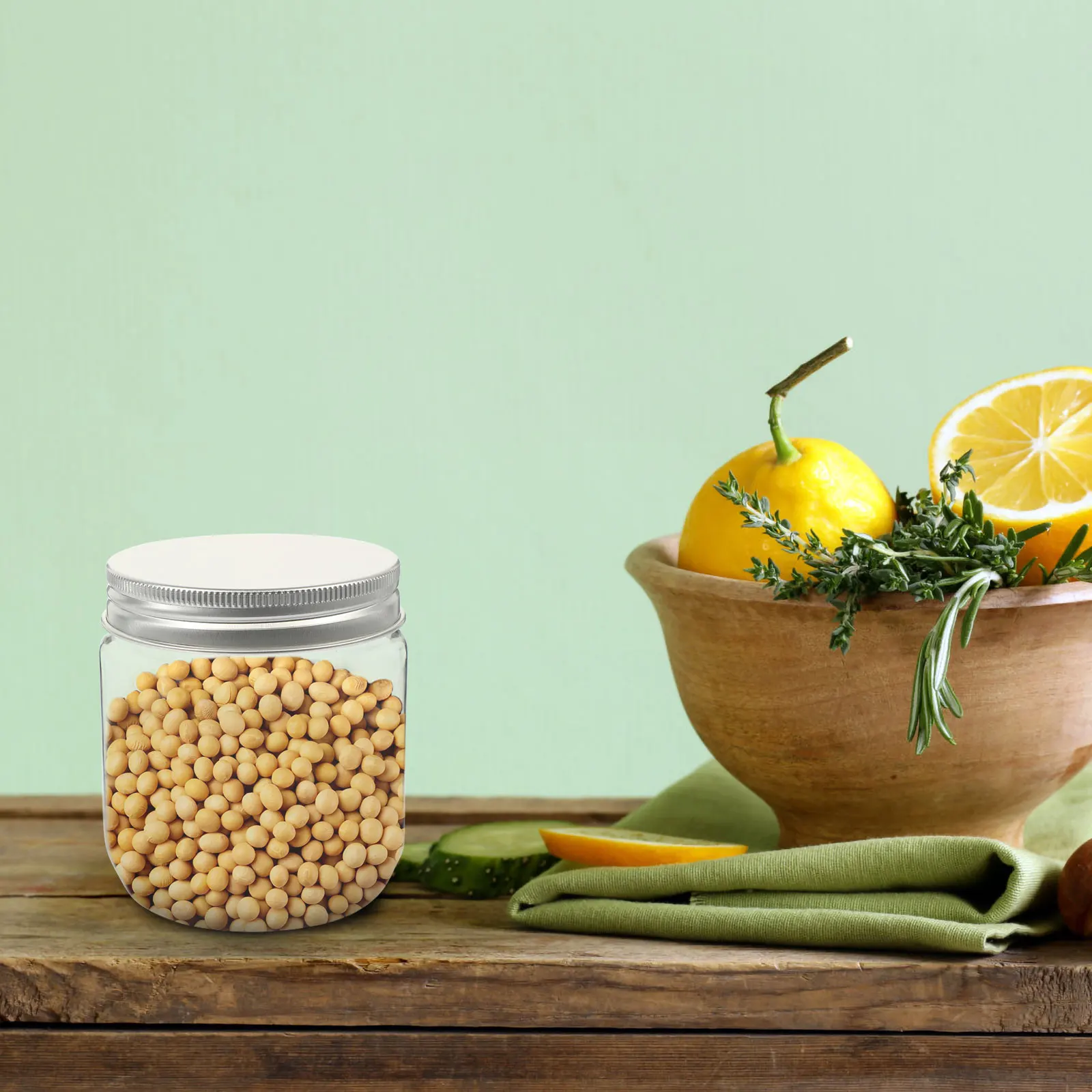 

4PCS Storage Jars Containers Sealed Empty Dry Nuts Powder Leak Free Easy Wash Pantry ganization