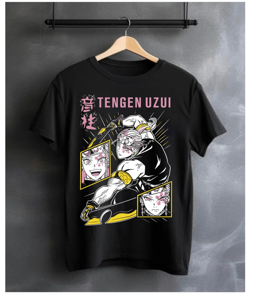 

Tengen Uzui T-shirt Demon Slayer Kimetsu No Yaiba Hashira Gift Black Shirt