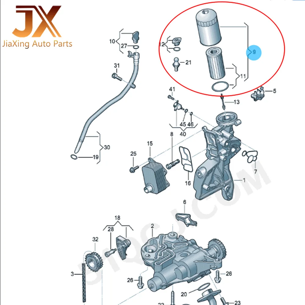 06L115401S For VW EA888 GEN3 Golf MK6 Tiguan Touran Scirocco Passat B8 Sharan Jetta Oil grid oil filter check valve all aluminum