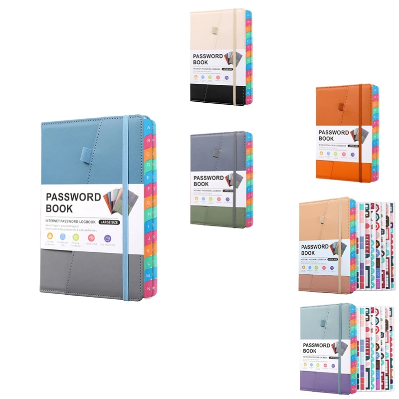 Password Keeper Book With Colorful Alphabetical Tabs And Two Bookmarks, For Seniors 8.4X5.9Inch, Internet Address-AC47