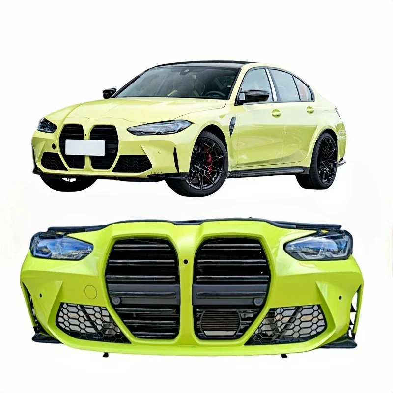 Front Bumper Assembly with Radiator Headlight Hood Mud Plate for  M3 G80 LCi New Front Radiator