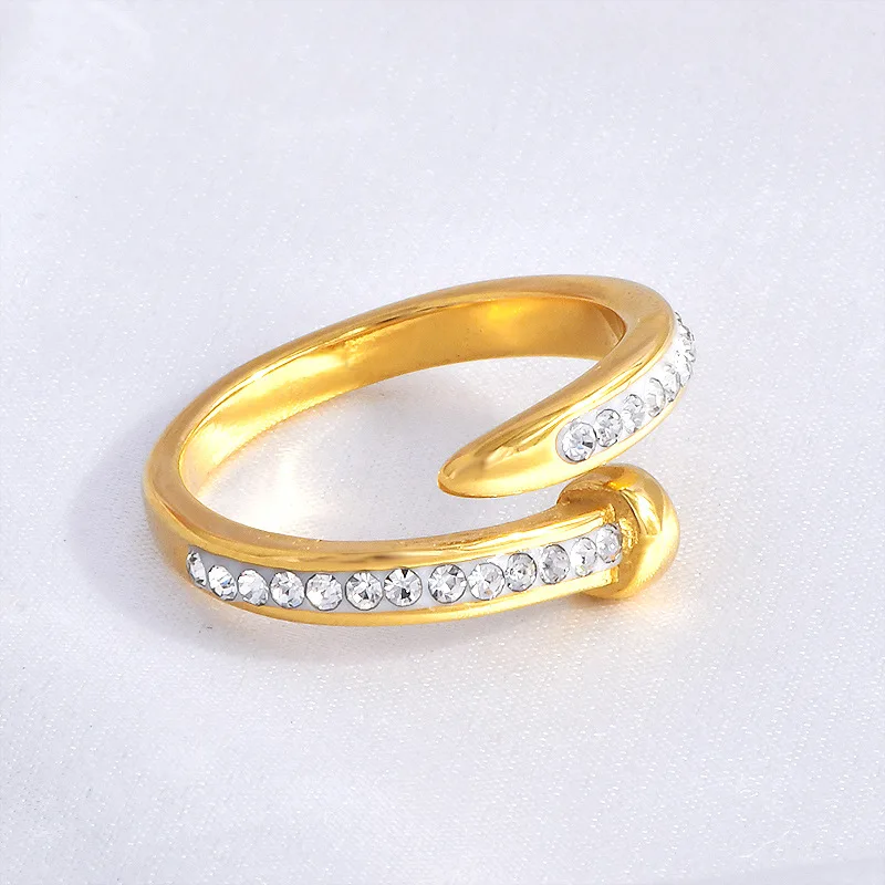 女性のためのオープンで用途の広いステンレス鋼リング,クロスボーダー,インスタイル,ハイエンドデザイン,ヨーロッパとアメリカ