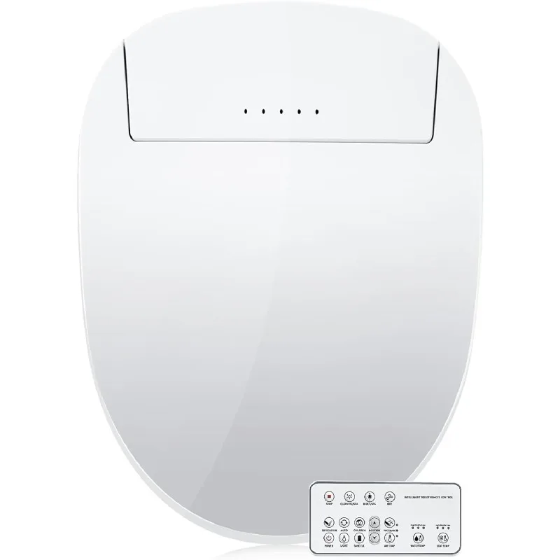 A201S Bidet Toilet Seat, Electric Smart Heated Seat with Slow Closes, Vortex Wash, Warm Dryer, Rear and Front Wash