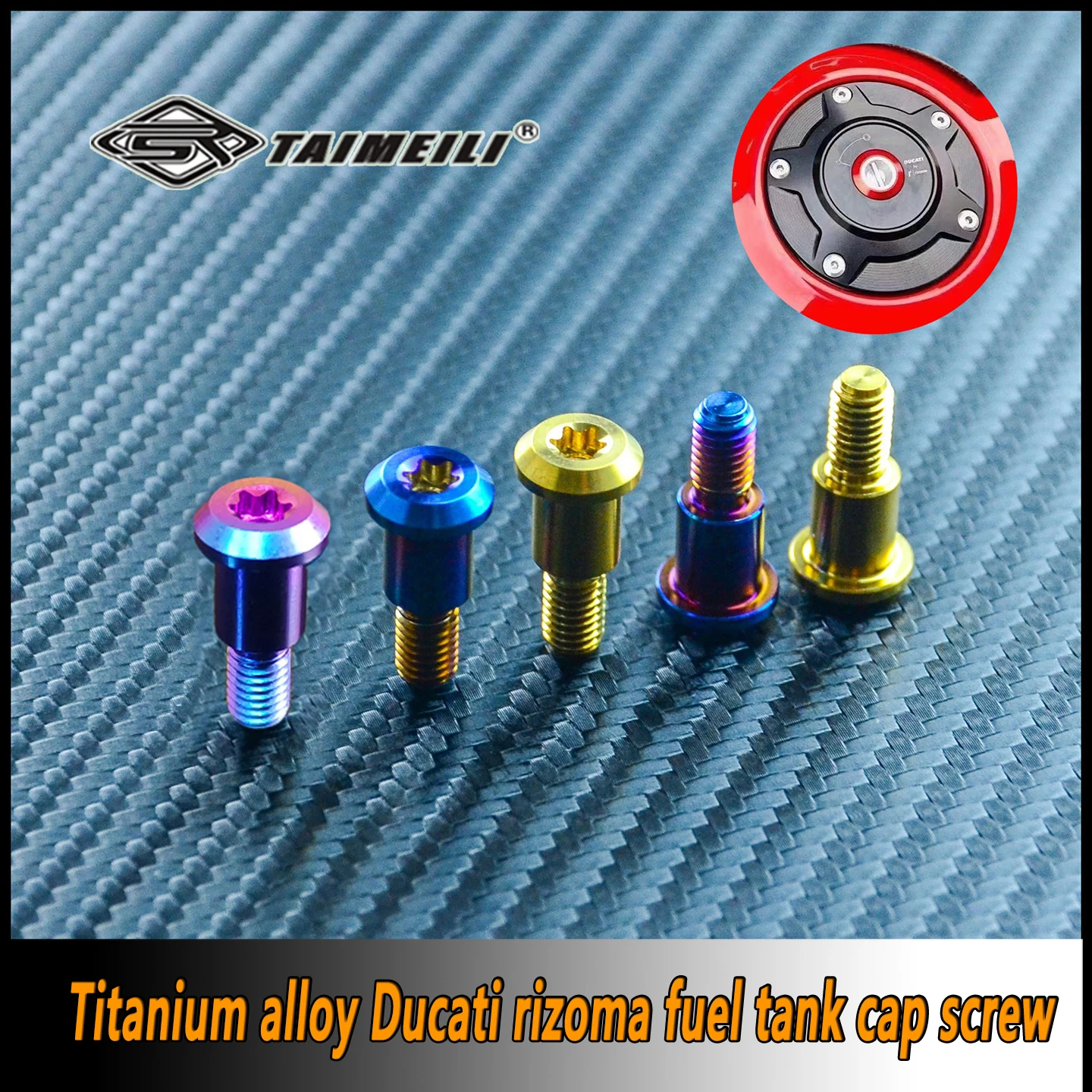 TAIMEILI 1 uds/5 uds tornillos de tapa de tanque de combustible de aleación de titanio son adecuados para la reparación de tapa de tanque de combustible Ducati Rizoma