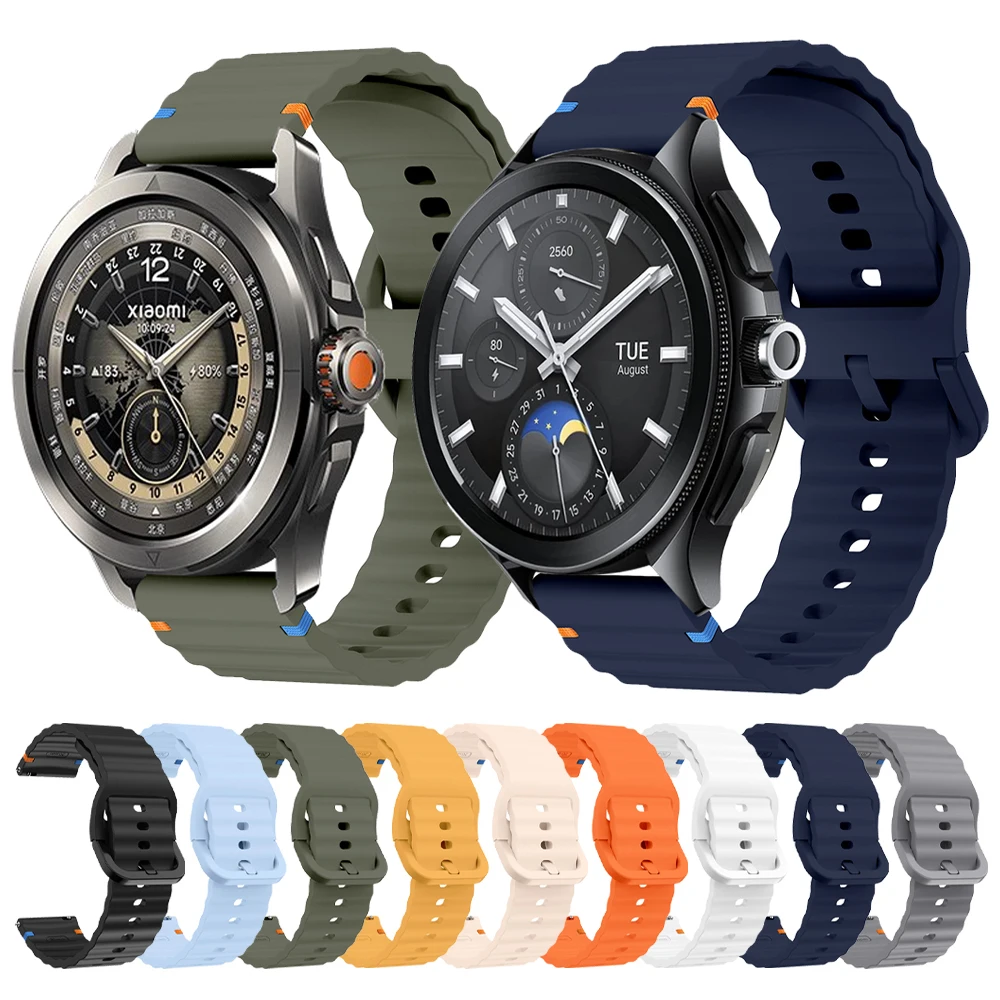 

Волнистый ремешок 22 мм для Xiaomi Watch Color/Color 2, сменный спортивный силиконовый ремешок для Mi Watch 2 Pro S4 Sport S3 S2 S1 Correa