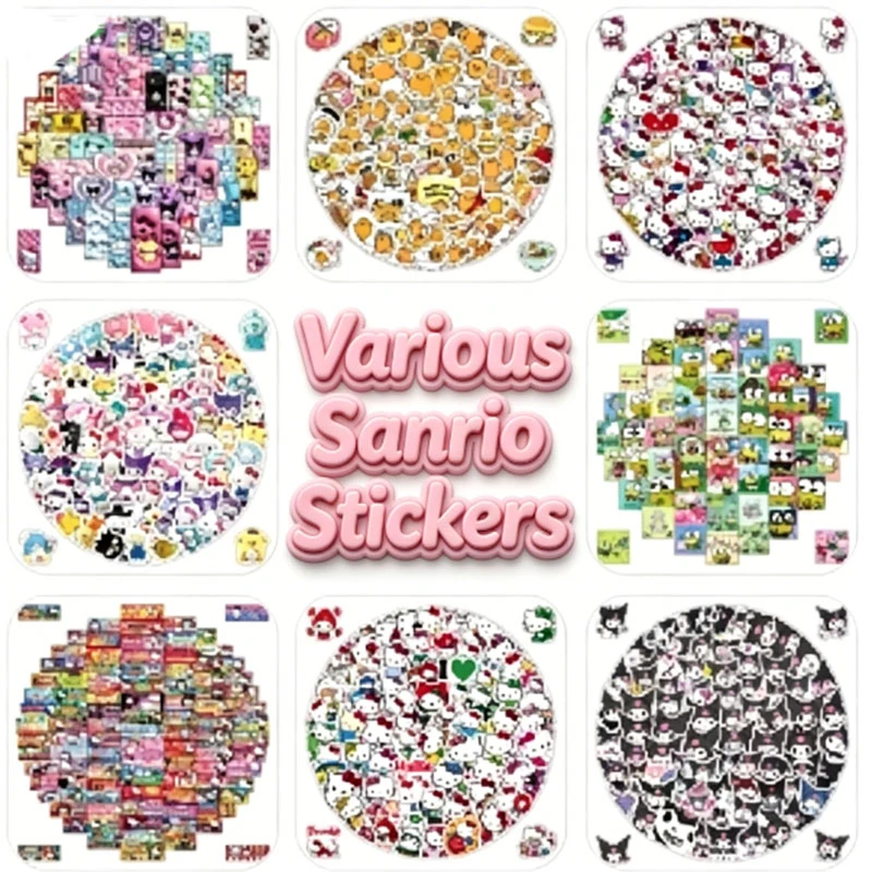 

50pcs Various Sanrio Sticker Waterproof Diy Decals For Phone Laptop Thermos Luggage Water Bottle Skateboard Notebook Decor