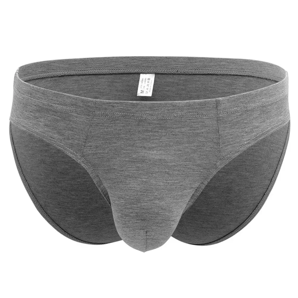 Homens sexy briefs grande bolsa u convexo roupa interior hip lift tanga cintura baixa altura corte calcinha sólida lingerie macia diariamente curto banho