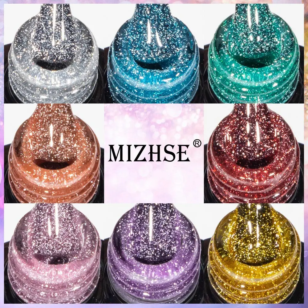 MIZHSE 7ML Reflecterende Gel Nagellak Glitter Sparkling Jelly Gel Voor Manicure Nail Art Semi Permanente Losweken Glitter gel