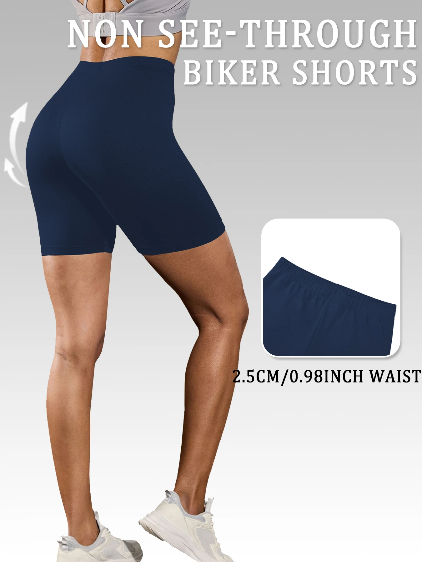 3 Pack Women's Super Soft Biker Shorts High Stretchy No See Through Workout Running Yoga Athletic 6