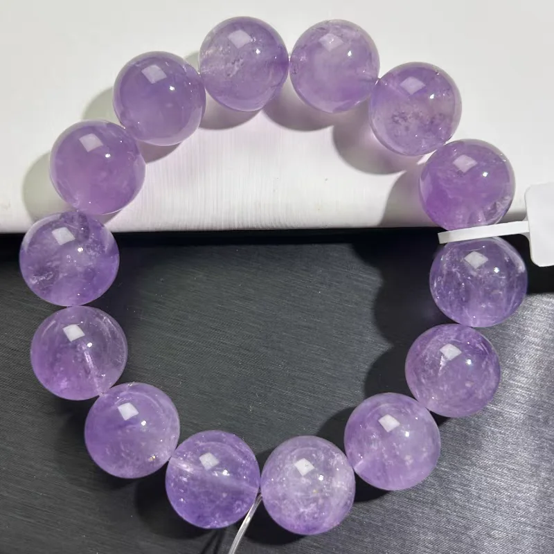 Natural Purple Amethyst Quartz Bracelet Clear Rounds Beads 16mm Amethyst Quartz Women Men Stretch Bracelet AAAAA