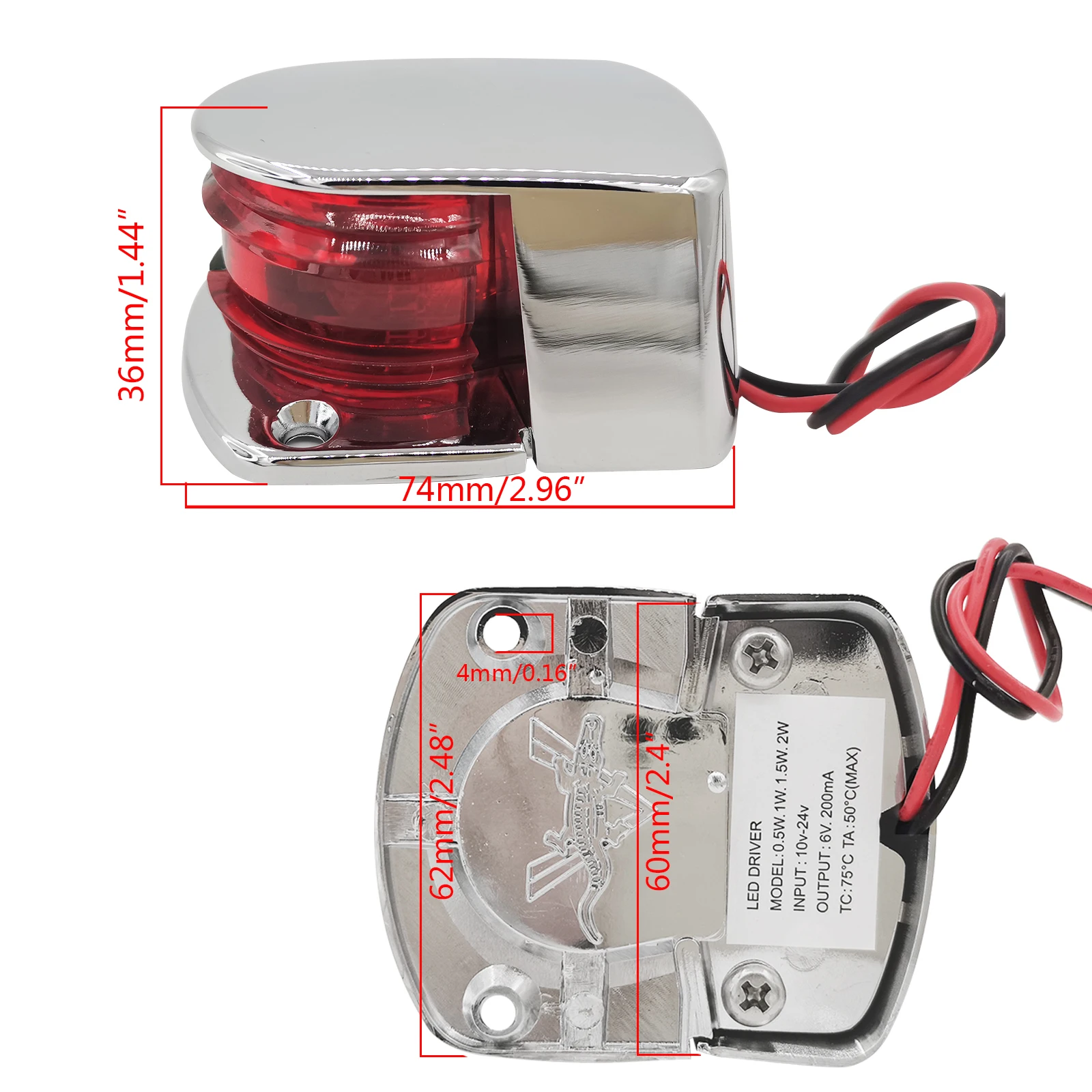 ISURE MARINE Bi-Color Combination Deck Mount Bow Navbigation Light For Boat LED/Tungsten