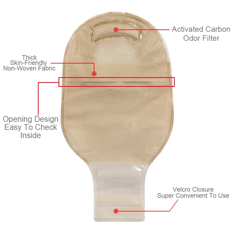 10pcs barriers/15pcs bags+6pcs barriers Two Piece Colostomy Bags with hoop and look for Ostomy Patient Care