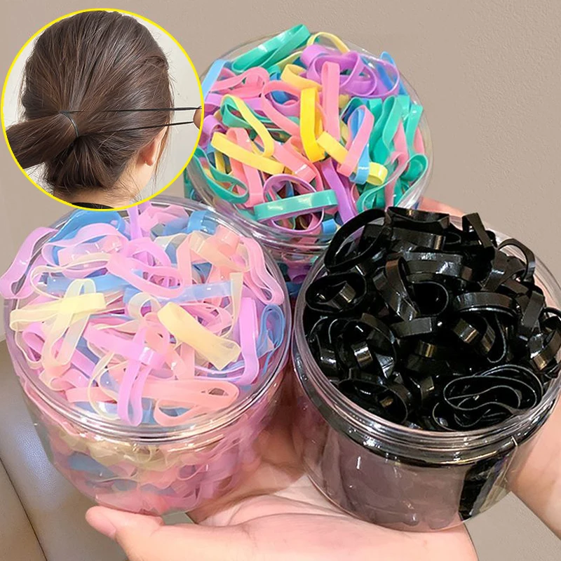 

One Box Colorful Elastic Hair Bands Disposable Scrunchie Rubber Band for Children Hair Tie Baby Headband Kids Hair Accessories