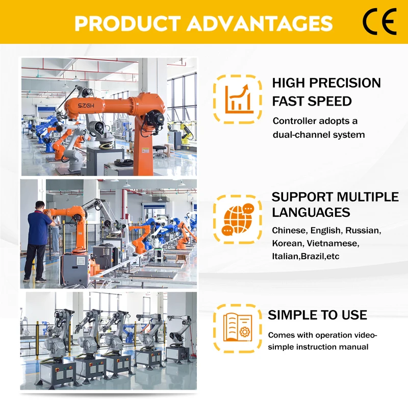 Best-Selling Six-Axis Automatic Arm Industrial Robot CNC Picking Machine PLC Motor Core Component 10 Kg Payload 1000 Mm Reach