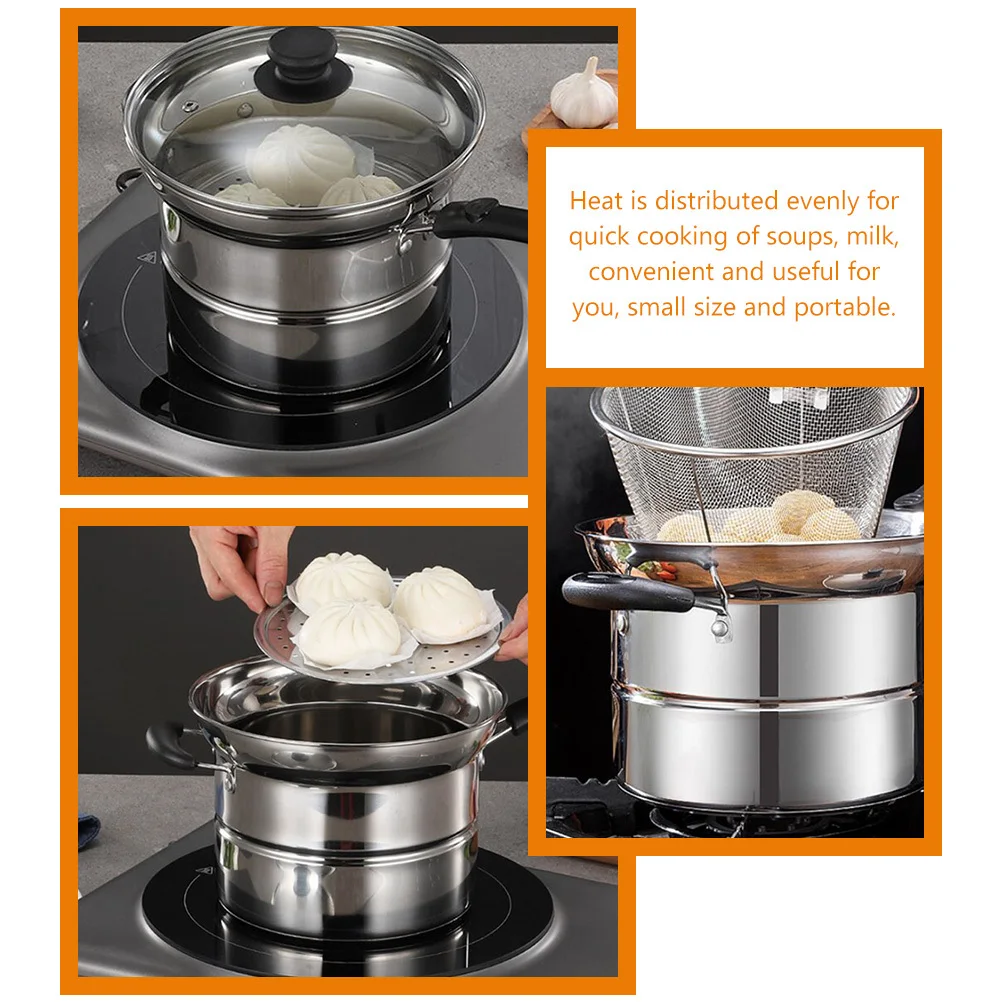 

1 set 1 Set Stainless Steel Stock Pot Strainer Basket Spaghetti Cooker Multi Purpose Deep Fryer Chip Pan Soup Milk Pasta Cooking