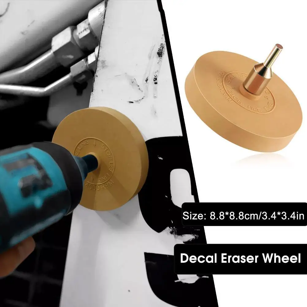 Decal Eraser Wheel Pin Stripe Removal Tool Adhesive Remover Wheel with Pad & Adapter Graphics Removal Tool Eraser