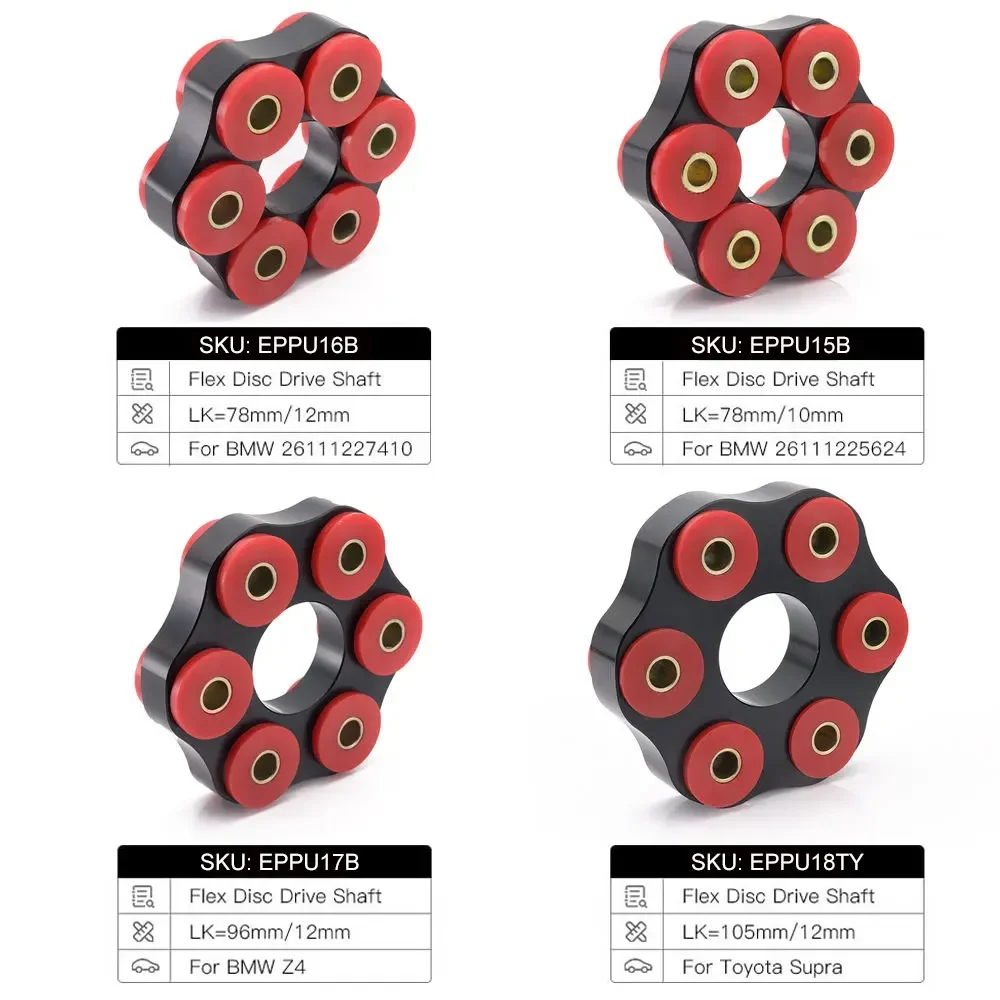 Disque Flexible de Transmission en PolyVrAluminium, LK = 78mm/12mm ou LK = 78mm/10mm, LK = 96mm/12mm, for BMW E30, E36, E39, E46