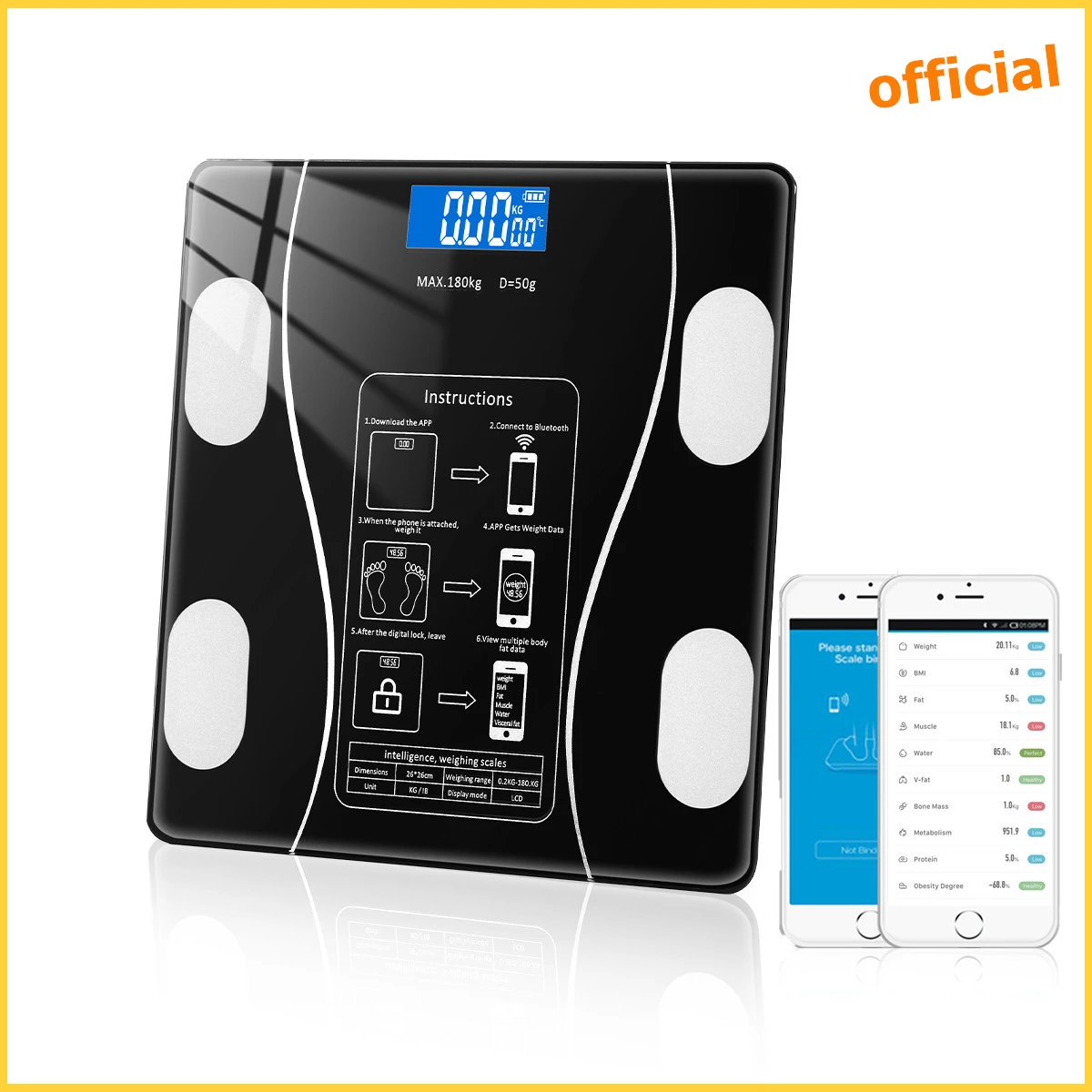 Smart Body Fat Scale Bluetooth Digital Body Weight  Scale Digital Scale  Balance BMI Composition Analyzer for Home Health Expert