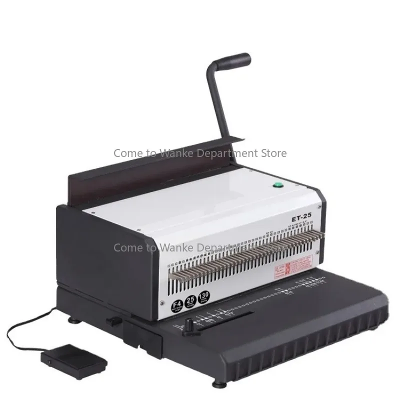 ET-25 Electric Spiral Double Wire Binder 3:1 Factory Calendar Book Binding Machine for Office School Printing Shop Stationery