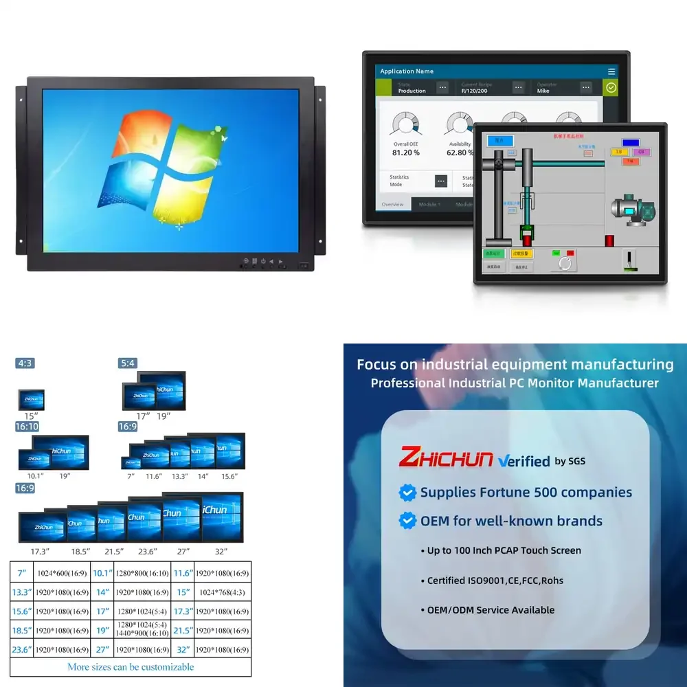 

Zhichun 10 Inch Industrial Touch Panel PC for Open Frame Touch Screen 1920x1080 Full HD 1000 Nits Brightness for
