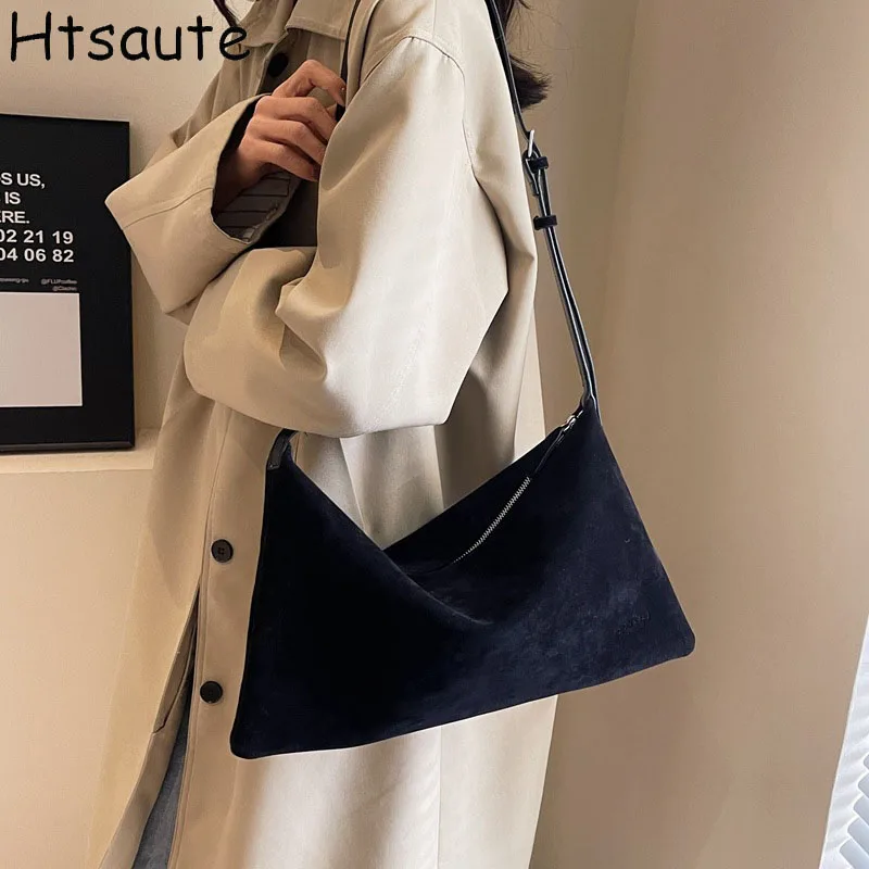 

Simple Women Shoulder Bags Solid Color Underarm Bag Handbags Retro Large Capacity Tote Bags Large Capacity Pu Leather Bags bolso