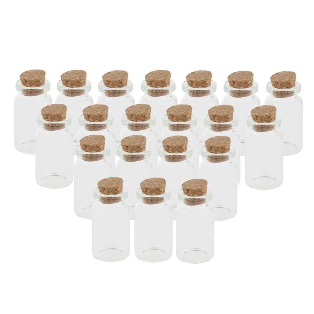 20x 10ml Wishing Bottle Vials DIY Necklace Pendant Decorative