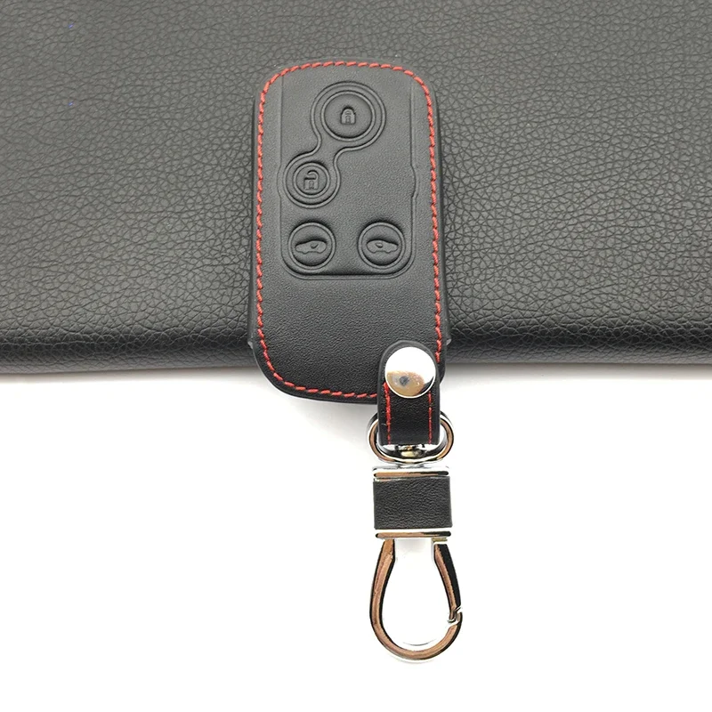 100% Genuine Leather Car Key Case Cover For Honda Elysion 2012 2015 Car Key Bag / Wallet Stand Holder 4 buttons Remote Key Shell