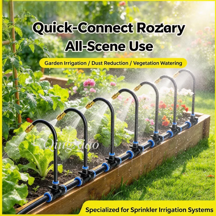 Quick Connect Misting Nozzle Irrigation Kit Adjustable Sprayer Set Watering Cooling Dust Reduction Yard Landscape Maintenance