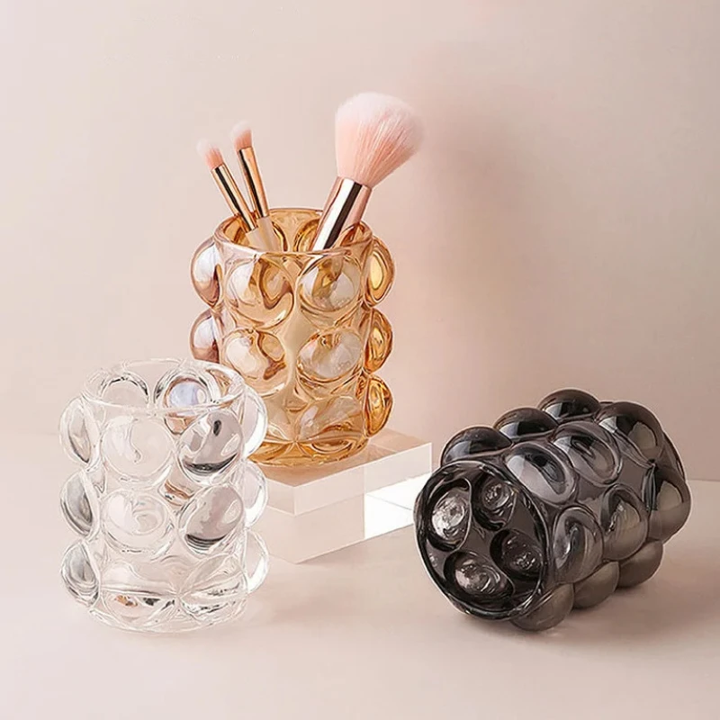 

Storage Tube Makeup Tools Storage Jar Pen Holder Desktop Ornaments Decorative Jar Glass Bottle Organize Box